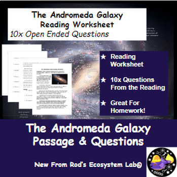 Preview of The Andromeda Galaxy Reading Worksheet **Editable**