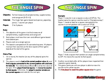 Preview of The Angle Spin - 8th Grade Math Game [CCSS 8.G.A.5]