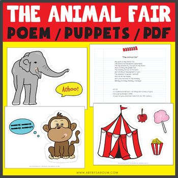 The Animal Fair Nursery Rhyme Poem And Puppets Tpt