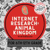 The Animal Kingdom : Internet Research Worksheets for Midd