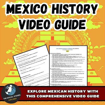 Preview of The Animated History of Mexico Youtube Video Guide with Key