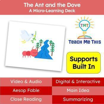Preview of The Ant and the Dove Fable Reading Passage and Activities