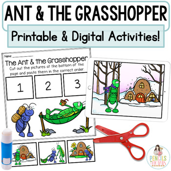 Preview of The Ant and the Grasshopper | Printable Activities & Digital Google™ Slides