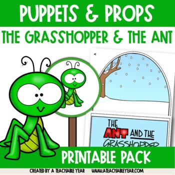Preview of The Ant and the Grasshopper Puppets and Props | Great for ESL Classes