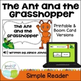 The Ant and the Grasshopper Simple Reader - Printable & Bo
