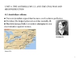 The Antebellum U.S. and the Civil War and Reconstruction P