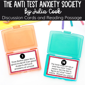 Preview of The Anti Test Anxiety Society Activities | Discussion Cards Reading Passage