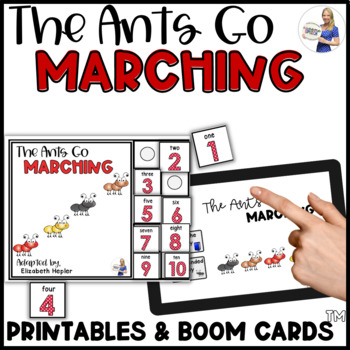 Preview of The Ants Go Marching Adaptive Book Unit (Interactive Book with Boom Cards!)