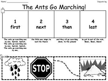 The Ants Go Marching sequencing pictures & retelling cards ...