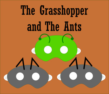 Preview of The Ants and The Grasshopper/ The Ants Go Marching Reader's Theater Masks