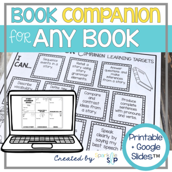 Preview of Speech Therapy Book Companion for Any Book No Prep + Digital