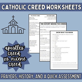 Preview of The Apostles' Creed and The Nicene Creed Comparison Worksheets