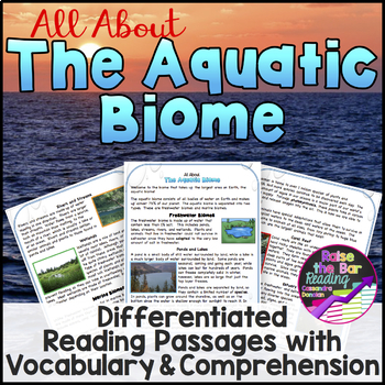Preview of The Aquatic Biome Reading Passages (3 levels), Vocabulary & Comprehension