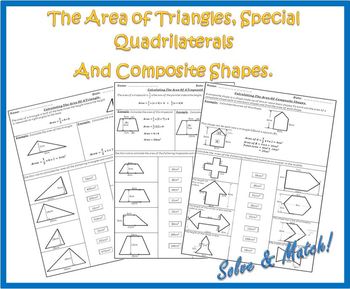 Preview of The Area Of Triangles, Special Quadrilaterals And Composite Shapes.