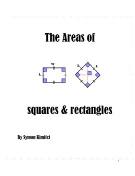 Preview of THE AREAS OF SQUARES & RECTANGLES