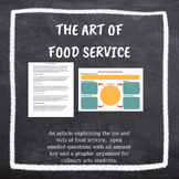 The Art of Food Serving: An activity bundle for culinary a