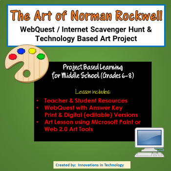 Preview of Art of Norman Rockwell – WebQuest & Art Project | Distance Learning