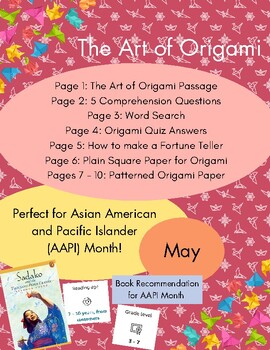 Preview of The Art of Origami AAPI Month May Resource (NO PREP!)