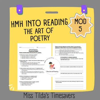 Preview of The Art of Poetry - Grade 4 HMH into Reading (Module 5)