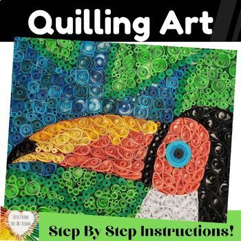 Preview of The Art of Quilling Animals Art Lesson - 3D Relief Sculpture Project -