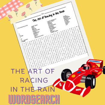 the art of racing in the rain word search by mccrady english tpt
