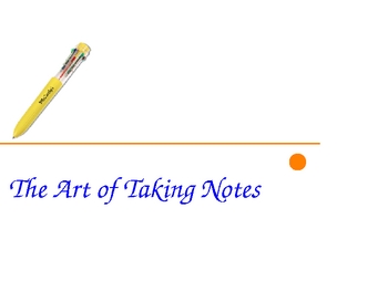 Preview of The Art of Taking Notes
