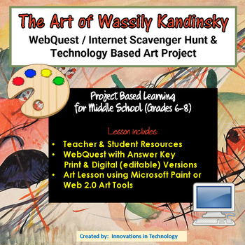 Preview of Art of Wassily Kandinsky - WebQuest & Art Project | Distance Learning