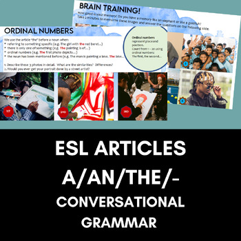 Preview of The Articles THE AN A- ESL Conversational Grammar Practice