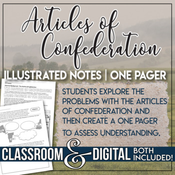 Preview of The Articles of Confederation Illustrated Notes and One Pager Assessment