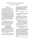 Articles of Confederation Pre-Reading