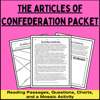 Preview of The Articles of Confederation Reading Passages, Charts, Activity Packet