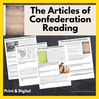 Preview of The Articles of Confederation Reading - Shay's Rebellion: Print & Digital