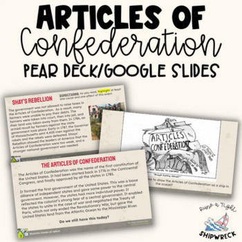 Preview of The Articles of Confederation and Shay's Rebellion Pear Deck Google Slides