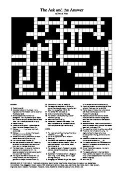 The Ask and the Answer Crossword Puzzle by M Walsh TPT