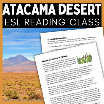 Preview of The Atacama Desert in Chile Superlatives ESL Reading Comprehension