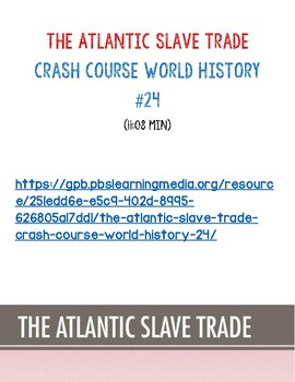 Preview of The Atlantic Slave Trade Crash Course world History  #24  Listening Guide