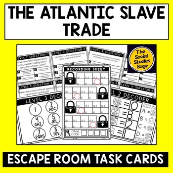 Preview of The Atlantic Slave Trade Escape Room - Task Cards - Reading Comprehension
