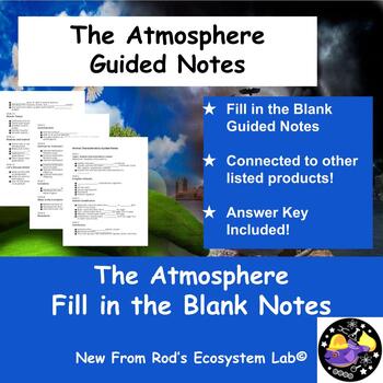 Preview of The Atmosphere Fill in the Blank Guided Notes w/Answer Key **Editable**