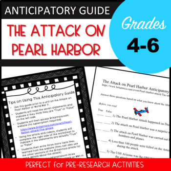 Preview of The Attack on Pearl Harbor Anticipatory Guide - Print Version