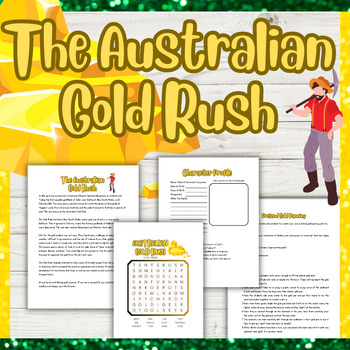 Preview of The Australian Gold Rush - History - Homeschool - reading comprehension