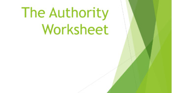 Preview of The Authority Worksheet