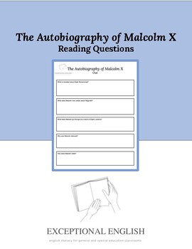 Preview of The Autobiography of Malcolm X Reading Questions