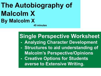 Preview of The Autobiography of Malcolm X - What Makes a Perspective? Worksheet