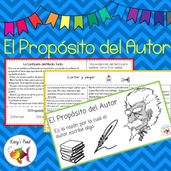 Preview of The Autor's Purpose in Spanish / El propósito del Autor