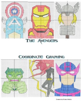 Preview of The Avengers Coordinate Graphing Pack