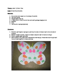 Preview of The "B" says "buh": Lesson Plans/Butterfly Craft/Template/Songs/Activities!