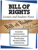 Bill of Rights Lecture and Student Notes - with vocabulary