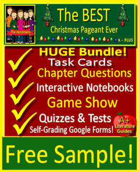 Preview of The BEST Christmas Pageant Ever Novel Study Free Sample 