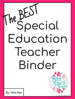 Preview of The BEST Special Education IEP Teacher Binder * EDITABLE * FREE updates