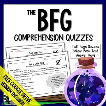 Preview of The BFG Chapter Questions (BFG Quizzes) BFG Comprehension Questions